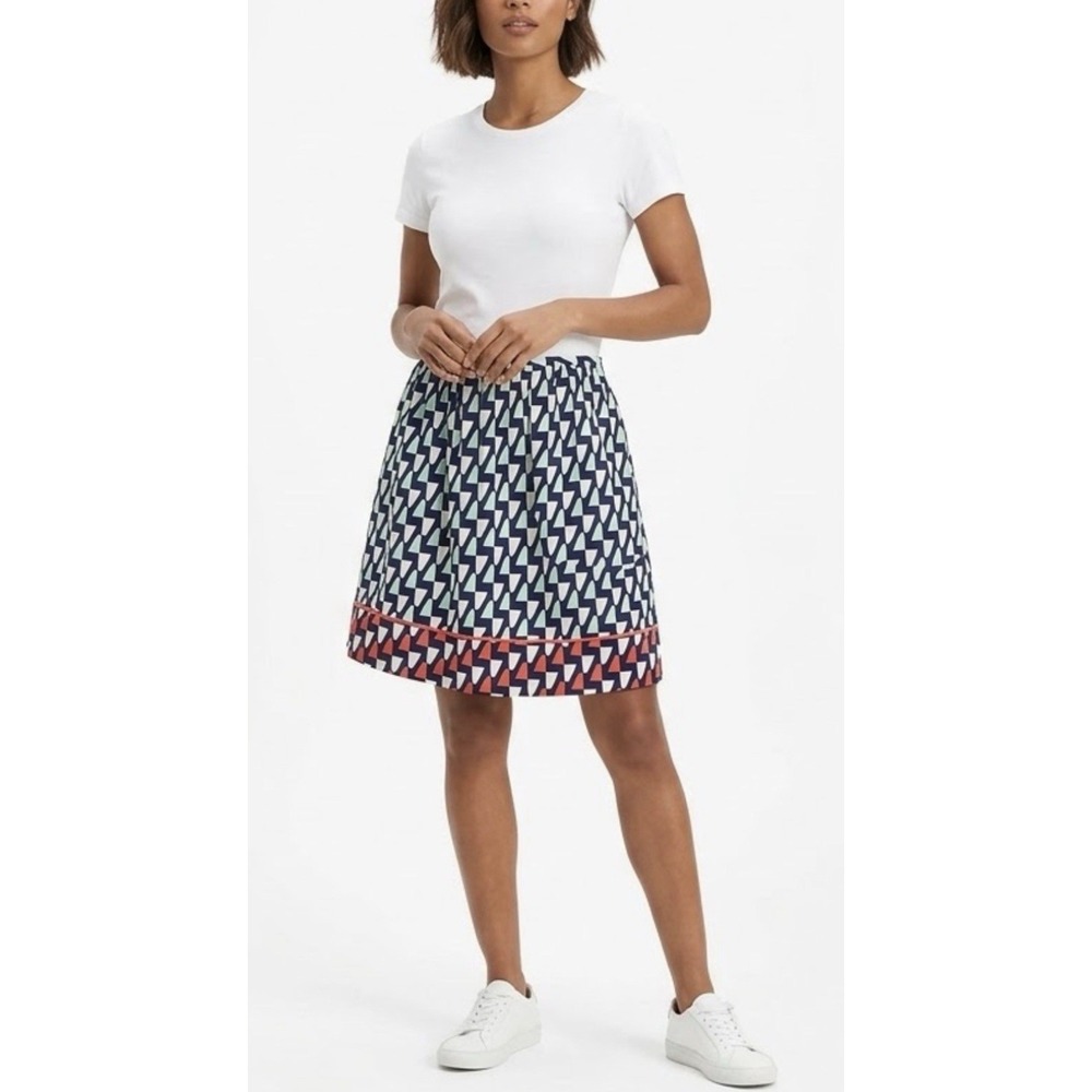 Tommy Hilfiger Skirt Women's 8 Multicolor Printed Pleated Side Zip Lightweight